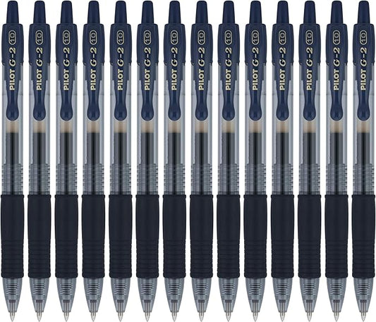 Pilot, G2 Premium Gel Roller Pens, Bold Point 1 mm, Pack of 14, Navy