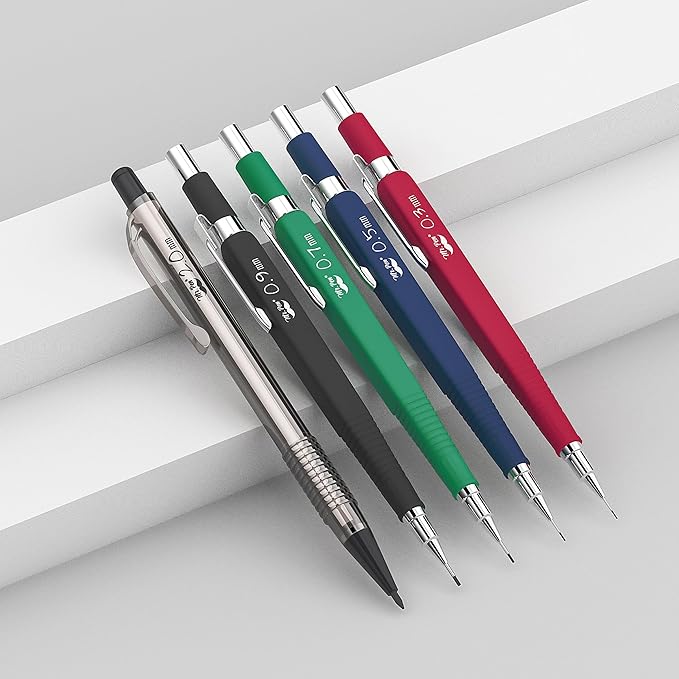 Mr. Pen Mechanical Pencil Set with Lead and Eraser Refills, 5 Sizes - 0.3, 0.5, 0.7, 0.9 and 2 Millimeters, Drafting, Sketching, Illustrations, Architecture