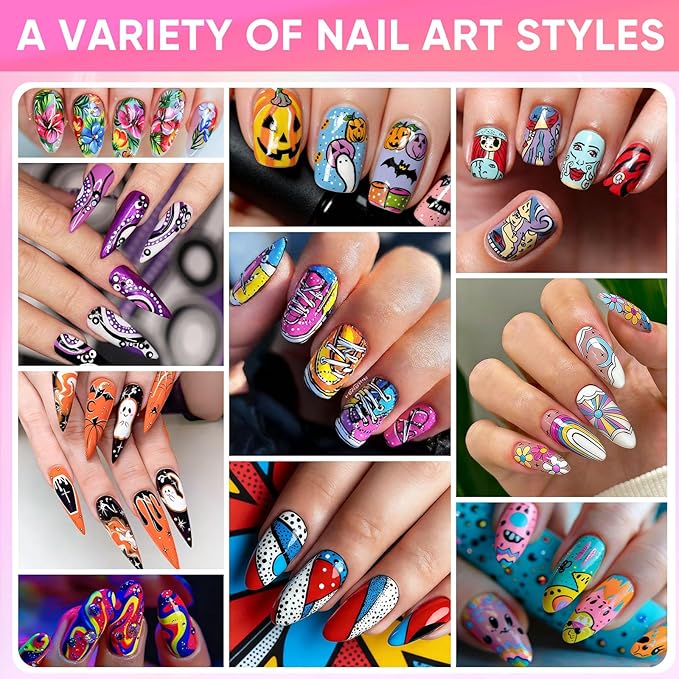 12 Colors Nail Art Pens Set, Nail Art Markers for 3D Nail Art, Nail Art Pens for Painting Nails Art Marker Drawing Painting Liner, Nail Polish Pens for DIY Nail Art Beauty Adorn Manicure Tools(1 Set)