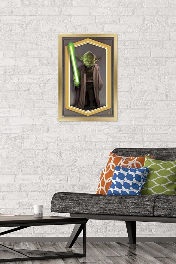 Trends International Star Wars: The High Republic - Yoda Wall Poster, 14.725" x 22.375", Gold Framed Version