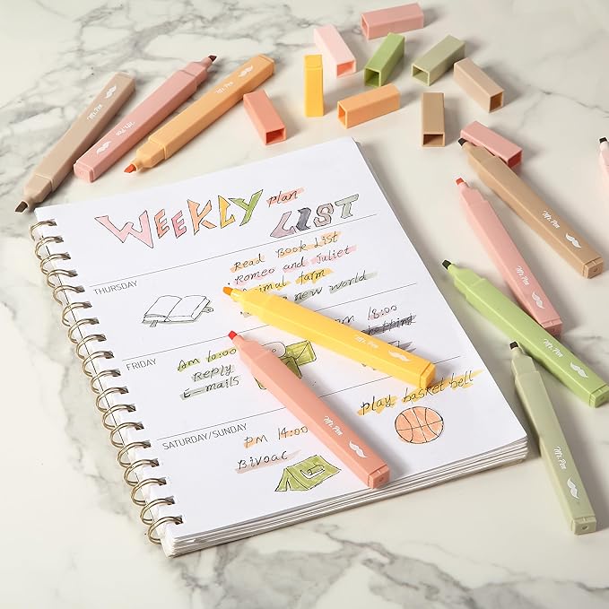 Mr. Pen- Aesthetic Bible Highlighters No Bleed Through, 10 Pack, Boho Colors, Cute Highlighter for Journaling Supplies and School Accessories, Bible Highlighters and Pens No Bleed
