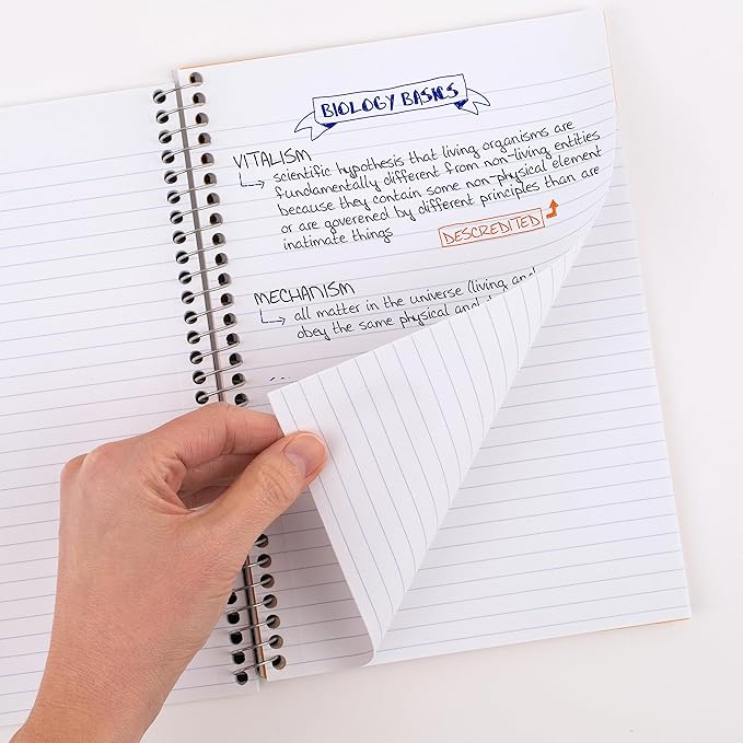 Five Star Small Spiral Notebook, 2 Subject, College Ruled Paper, 9-1/2" x 6", 100 Sheets, Teal Blue (06180AA4)