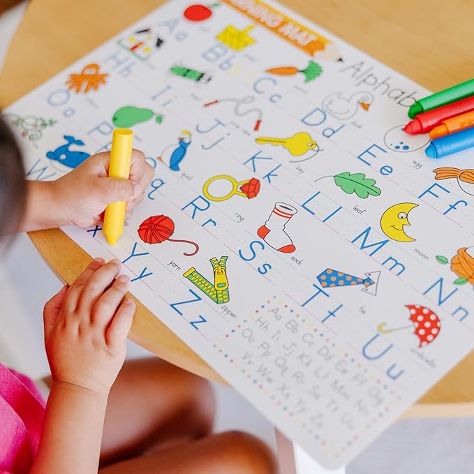 Melissa & Doug Learning Mat Crayons - 5 Colors (Pack of 2)