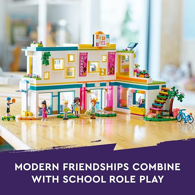LEGO Friends Heartlake International School Playset, Building Toy for Girls Boys with 5 2023 Character Mini-Dolls & Accessories, Pretend Play School Classroom Building Kit, Birthday Gift Idea, 41731