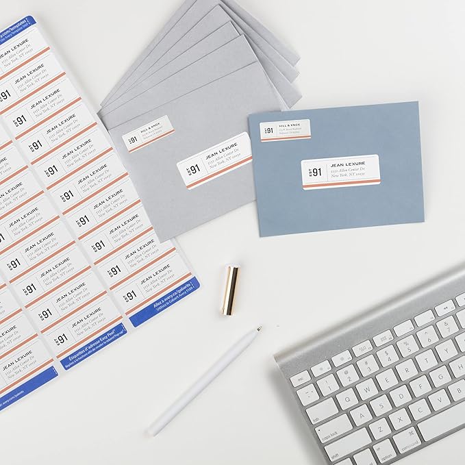 Avery Repositionable Printable Address Labels with Sure Feed, 1" x 2-5/8", White, 750 Blank Mailing Labels (58160)