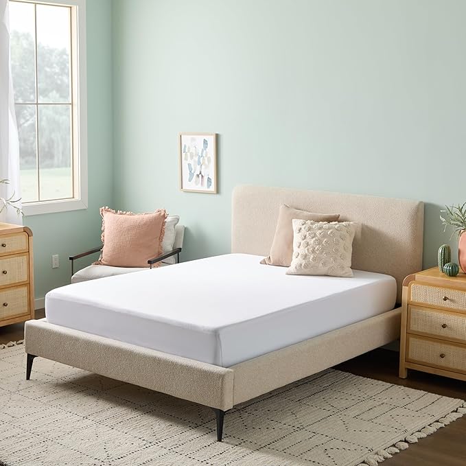Linenspa Waterproof Mattress Protector, California King Size – Fitted Sheet Style, Breathable, Machine Washable & Dryer Safe, White