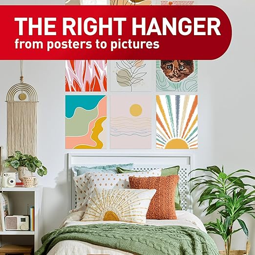 Command Poster Strips Value Pack, 64 Strips Damage-Free Poster Hangers, No Tools Requried, Great for Home, Room, Wall, Office, and Dorm Decor, White Adhesive