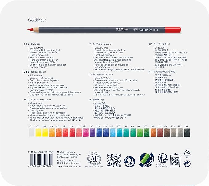 Goldfaber Colour Pencil in Metal Tin (Pack of 24)