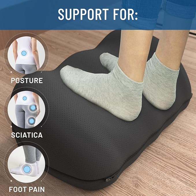 Cloud Foot Rest and Airplane Foot Rest Bundle – Memory Foam Comfort for Desk, Office, and Travel with Adjustable Ergonomic Design