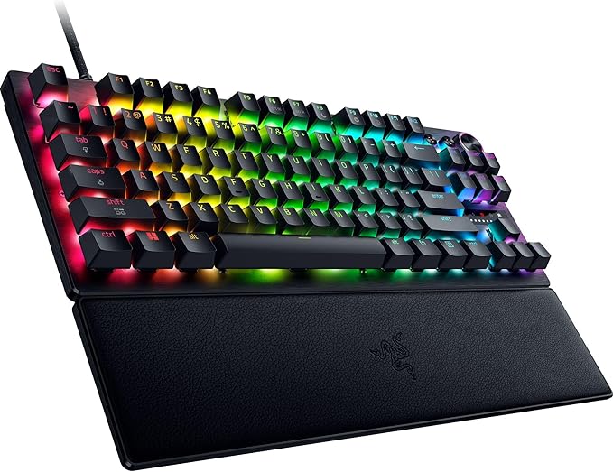 Razer Huntsman V3 Pro TKL 8KHz Esports Gaming Keyboard: Analog Optical Switches Gen 2-8000 Hz Polling Snap Tap - Rapid Trigger - Adjustable Actuation - Media Controls - PBT Keycaps - Black