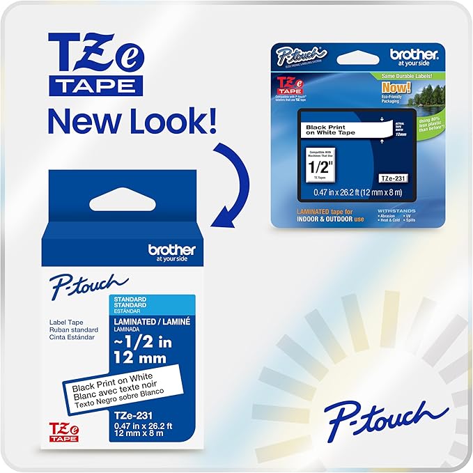 Brother Genuine TZe151~1" Black Print on Clear Label Tape. Each: 0.94 in x 26.2 ft (24 mm x 8 m)