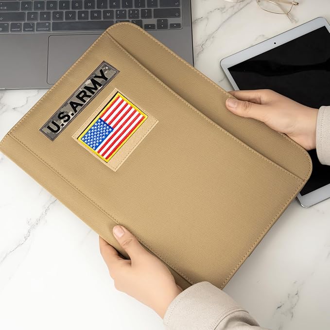 Military Zippered Padfolio and Tactical Notebook Cover with Legal Pad for A4 Folder, Large OCP Binder Planner for Men and Women - Army Leaders Book Organizer(Coyote)