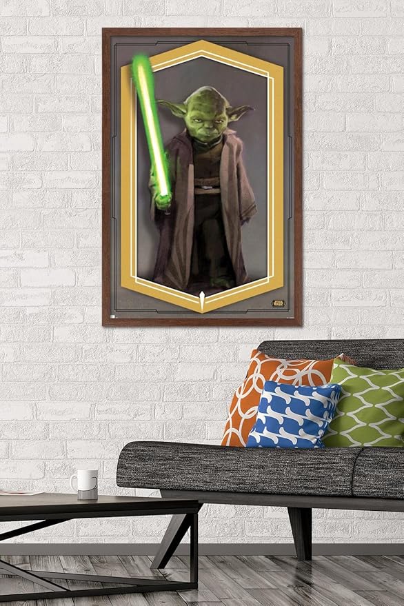 Trends International Star Wars: The High Republic - Yoda Wall Poster, 22.375" x 34", Mahogany Framed Version