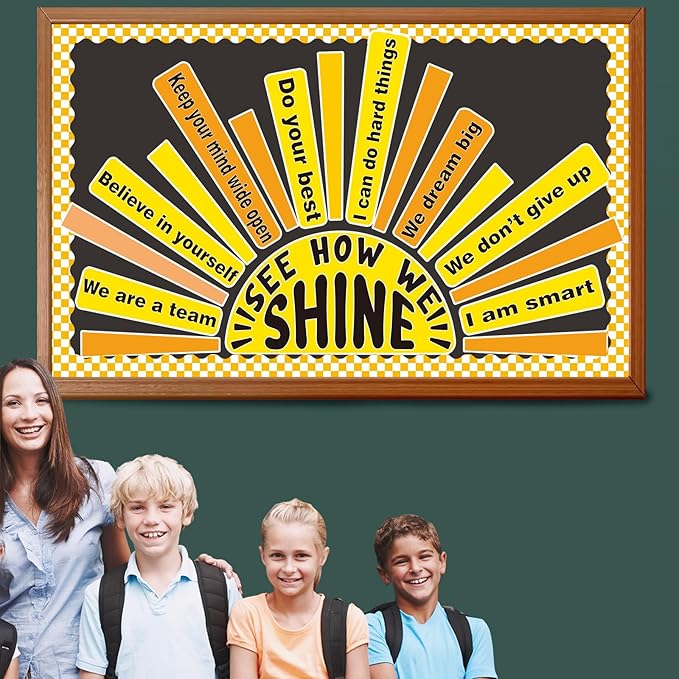 Summer Bulletin Board Set Classroom Affirmation Station Sunshine Decorations, Motivational Positive Wall Decor, Growth Mindset Mental Health Posters for Teachers School Supplies