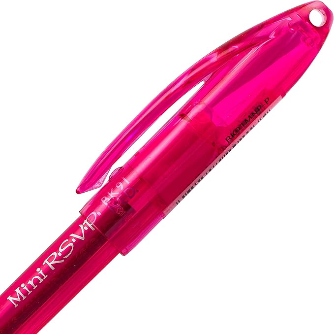 RSVP Mini Ballpoint Pen, (1.0mm) Medium Line, PInk Ink