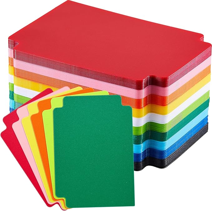 100 Pcs Trading Card Dividers Plastic Card Dividers, Multicolor Frosted Separator with Tabs Standard Vertical Compatible with MTG Games Sports TCG, 2.7 x 3.8 Inches
