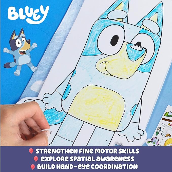 Bluey Sticker Activity Book, Includes 40 Stickers, Crayons, 2-in-1 Coloring & Sticker Book, Bluey Toys, Stickers for Kids, 5 Year Old Girl Gift, Coloring Books for Kids Ages 4-8, Toys & Games