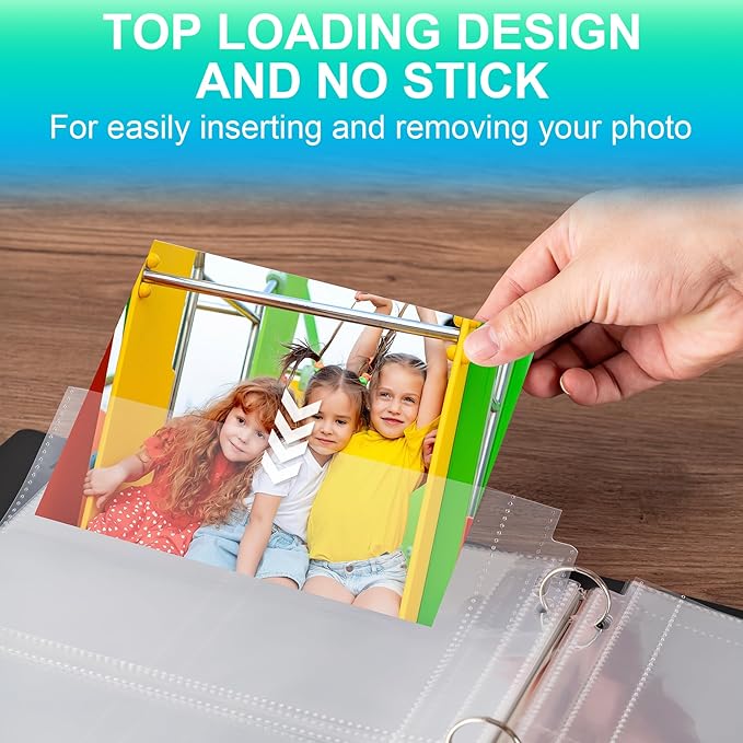 50 Pack 3.5 x 5 Photo Sleeves for 3 Ring Binder(400 Pictures), Heavy-Duty Archival Photo Page Protectors, Clear Picture Album Refill Pages Holds, Acid-Free