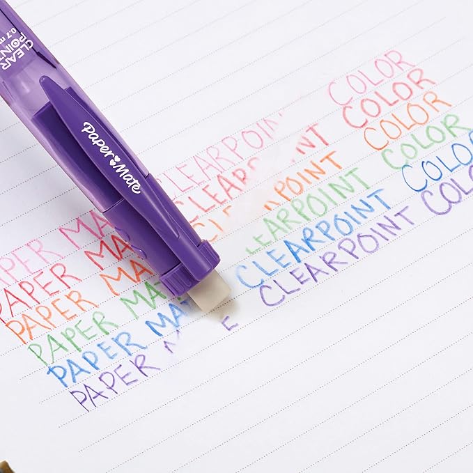 Paper Mate Clearpoint Mechanical Pencils 0.7 mm Lead Pencil Refillable Vibrant Colors Comfortable Grip 6 Pack