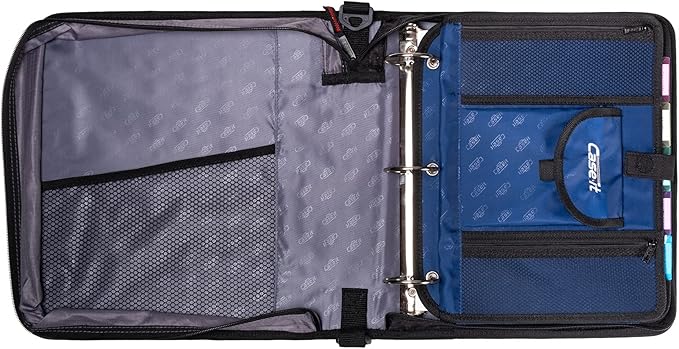 Case It 5-Tab Binder Accessory, 5-Colored Tabbed, 6 Pocket Expanding File, fits Any Standard 3 Ring Letter Size Binder, Additional Zippered mesh Pockets for Pen Storage, ACC-21, Blue (Pack of 6)