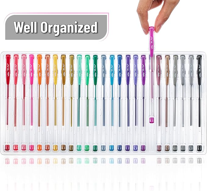 Mr. Pen- Metallic Gel Pens, 25 Unique Metallic Colors, Gel Pens for Adult Coloring Book