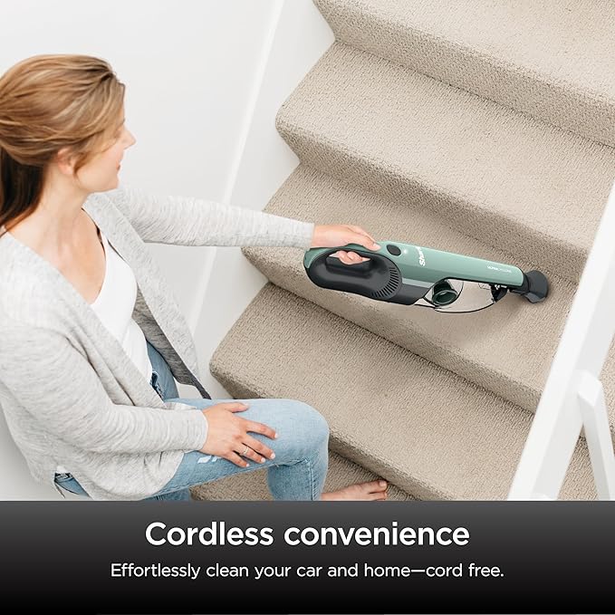 Shark UltraCyclone Pro Cordless Handheld Vacuum, Powerful Suction, Handheld Vacuum for Car & Home, Crevice Tool, Scrubbing Brush, Lightweight, XL Dust Cup, Black/Green, CH901