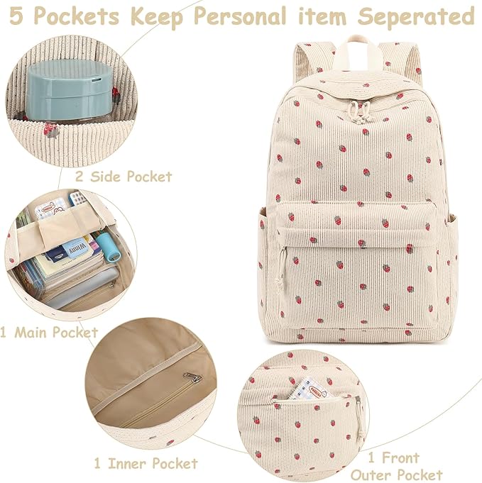Bluboon School Backpack Set Girls Womens Laptop Bookbag Casual Daypack Fits 15 inch Laptop with Lunch Tote Bag and Pencil Bag