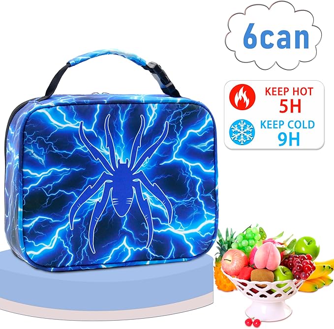 Boys Lunch Bag for Kids Insulated Lunch Box for 3 4 5 6 7 8 9 10 11 12 Kids Toddler Back to School Reusable for Elementary Kindergarten Primary School