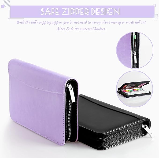 Budget Binder with Zipper Envelopes, Cash Envelopes for Budgeting, A6 PU Leather Budget Planner 2026 with Cash Envelopes Calculator, Bill Money Organizer for Cash Saving Budget System Wallet