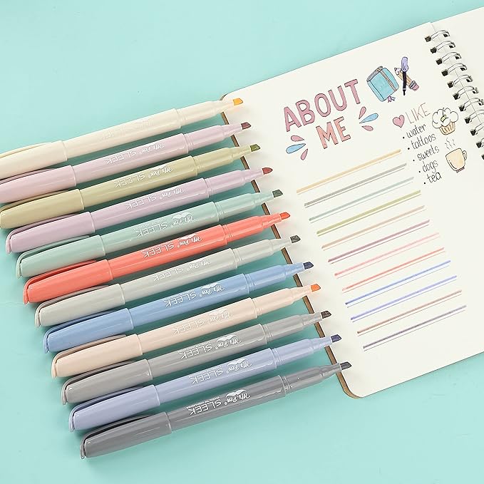 Mr. Pen- Highlighters, 12 Pack, Chisel Tip, Morandi Colors, Highlighters Assorted Colors