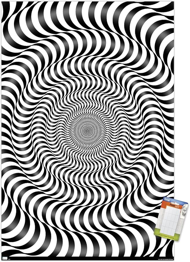 Trends International Zebra Stripe Optical Illusion Wall Poster, 22.375" x 34", Poster & Mount Bundle