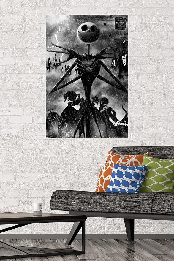 Disney Tim Burton's The Nightmare Before Christmas - Shadows Wall Poster, 34L" x 22.4W", Poster & Clip Bundle