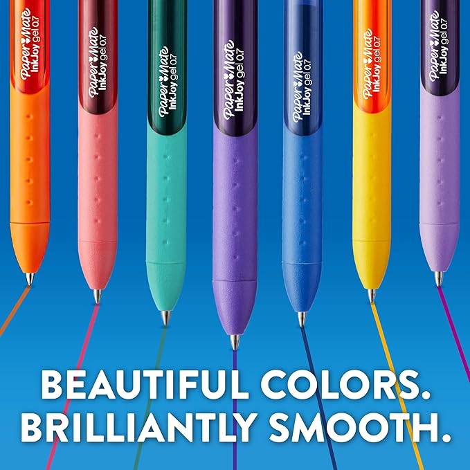 Paper Mate Colorful Gel Pens - InkJoy Gel Pens Assorted Medium Point (0.7). Perfect for Vibrant Colored Writing and Sketching InkJoy 42 Count, Pack of 3