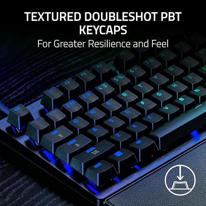 Razer Huntsman V3 Pro TKL 8KHz Esports Gaming Keyboard: Analog Optical Switches Gen 2-8000 Hz Polling Snap Tap - Rapid Trigger - Adjustable Actuation - Media Controls - PBT Keycaps - Black