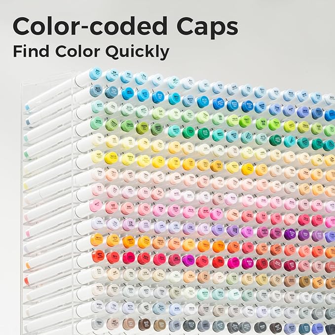 Ohuhu Alcohol Based Brush Markers -Double Tipped Art Marker Set for Artists Adults Coloring Sketch Illustration - Brush & Fine Dual Tips - 216 Colors - Honolulu B of Ohuhu Markers - Refillable Ink