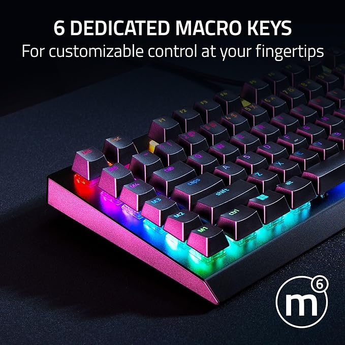 Razer BlackWidow V4 X Mechanical Gaming Keyboard: Green Switches Tactile & Clicky - 6 Macro Keys - Chroma RGB - Doubleshot ABS Keycaps - Roller & Media Keys - Snap Tap