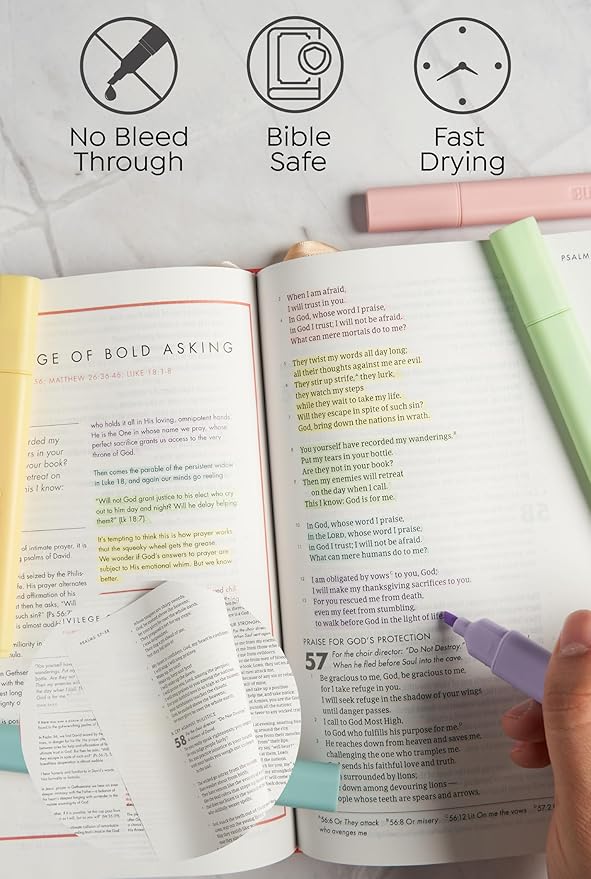 BLIEVE- Bible Highlighters No Bleed Through Assorted Colors, Cute Highlighter For Journaling Office Supplies And Accessories, Bible Highlighters And Pens No Bleed Chisel Tip (CANDY)