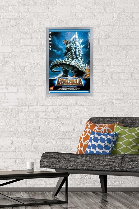Godzilla: Final Wars - One Sheet Wall Poster, 22.4L" x 14.7W", Silver Framed Version
