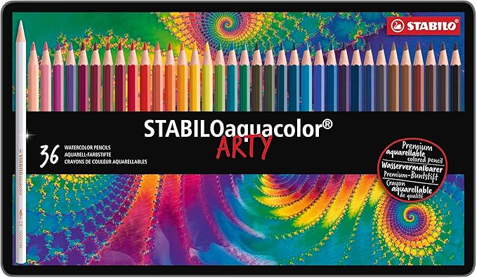 STABILO Aquarellable Coloring Pencil - STABILOaquacolor - Tin of 36 - Assorted Colors