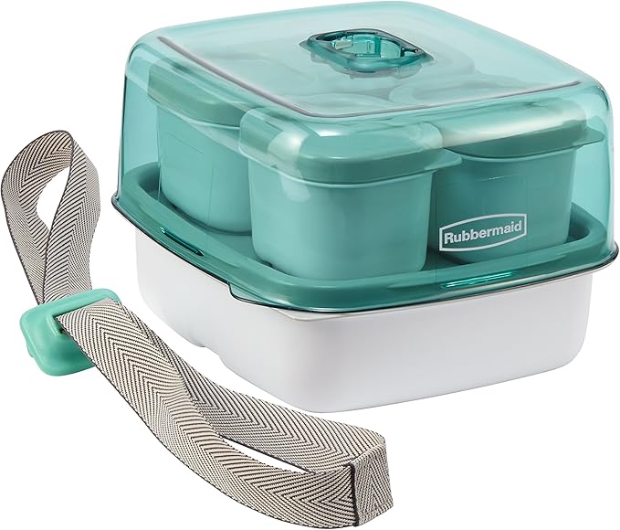 Rubbermaid Fasten + Go Sandwich Kit, Sea Foam Green, 4-Piece Set