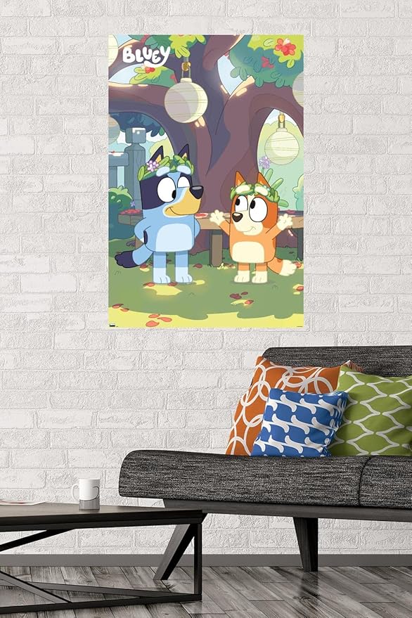Bluey - Duo Wall Poster, 22.37" x 34.00", Poster & Mount Bundle