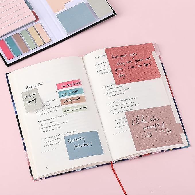 Mr. Pen- Sticky Note Set, 410 Pack, Vintage Colors, Transparent Sticky Notes Tabs, Translucent Sticky Note Dividers Tabs, Stocky Notes for Bible Journaling