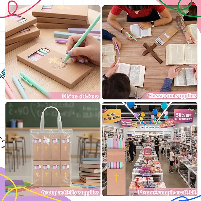 Maitys 180 Pcs Bulk Pastel Highlighters Set with 30 Boxes, Assorted Fluorescent Aesthetic Mini No Bleed Highlighters Bible Highlighter and Ballpoint Pens, Ideal for Office, Church Gifts