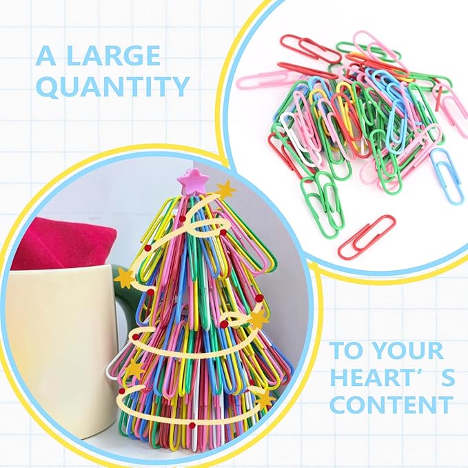 Paper Clips, 75PCS Paper Clips Small Sizes 2.1 Inchs 28mm, Colored Paperclips Large Medium and Small, Binder Clips Paperclips Assorted Sizes Set for Home School Office Supplies