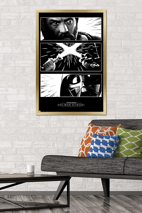 Trends International Star Wars: Obi-Wan Kenobi - Panels Wall Poster, 22.375" x 34", Gold Framed Version
