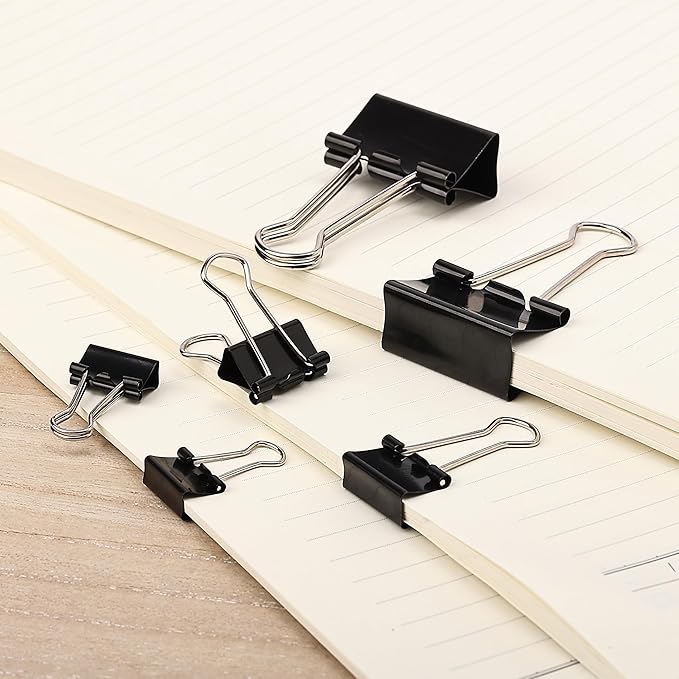 Mr. Pen- Assorted Clips & Bands: Binder, Paper (Small, Medium, Large) & Foldback Clips; Rubber Bands