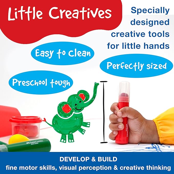 Faber-Castell Little Creatives ArtPlay Set: 15 Piece Toddler Art Set, Jumbo Crayons, Toddler Painting Set, and Kids Art Supplies, Easter Basket Supplies (Ages 3+)