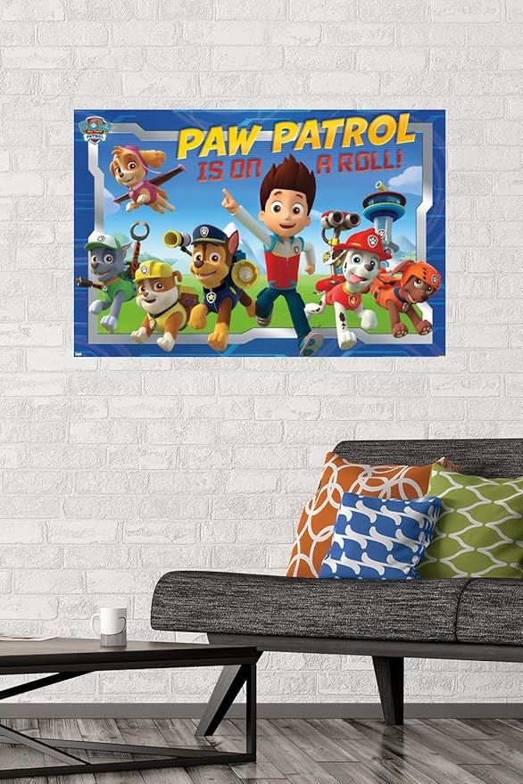 Nickelodeon Paw Patrol - Crew Wall Poster, 34L" x 22.4W", Premium Poster & Mount Bundle