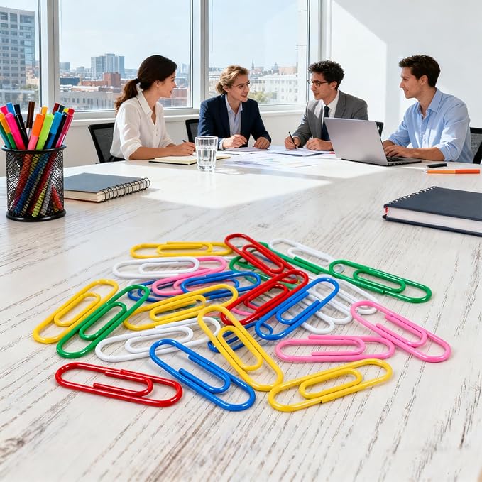 Paper Clips,400 Pack Small Medium and Jumbo Colored Paperclips（1.1 in &1.3 in & 2 in）,Assorted Colored Coated Paper Clips, Reusable Paperclips for Paperwork Office School Document Organizing