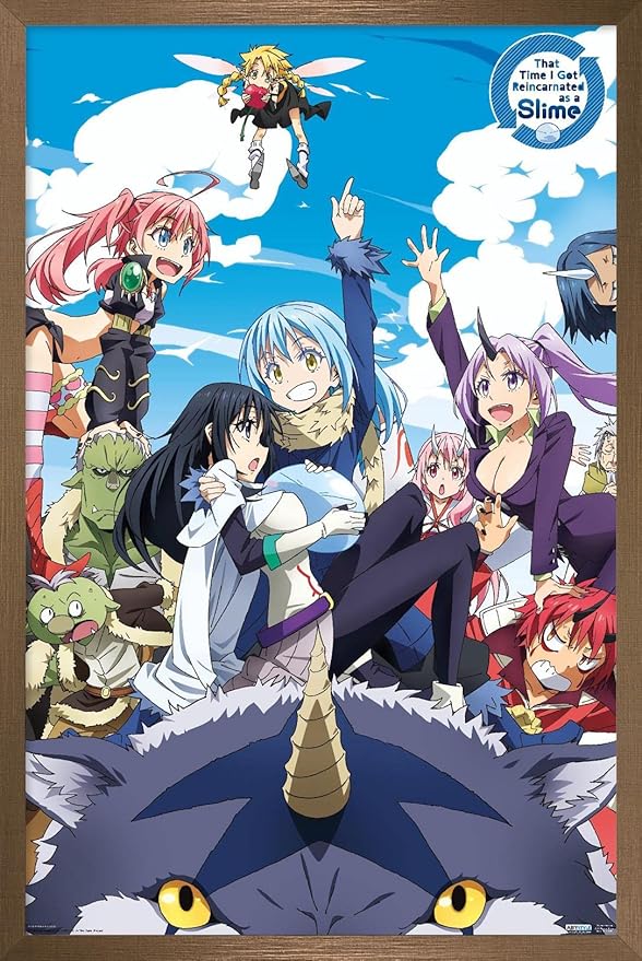 Trends International That Time I Got Reincarnated As A Slime - Group Wall Poster, 14.725" x 22.375", Bronze Framed Version